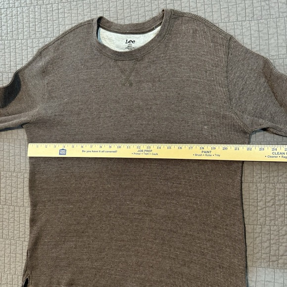 Lee Thermal Waffle Knit Shirt Men Large Brown Base Layer Y2K Long Sleeve Outdoor - Picture 7 of 10
